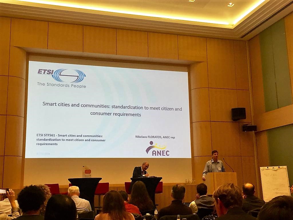 ANEC expert Nikos Floratos presenting at ETSI STF 